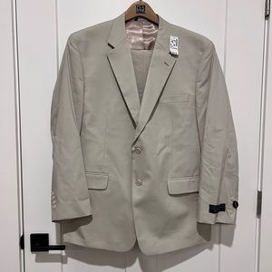 Brand NEW Jos. A. Bank 46R 2pc Suit Sand Tan Beige Khaki Spring weight 41R pants